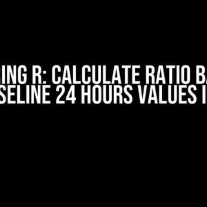 Mastering R: Calculate Ratio Based on Baseline 24 Hours Values in R