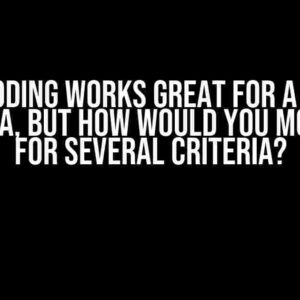 This Coding Works Great for a Single Criteria, but How Would You Modify it for Several Criteria?